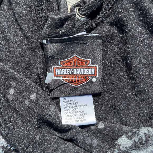 Harley-Davidson Black Scoop Neck Short Sleeve T-Shirt - Picture 3 of 5